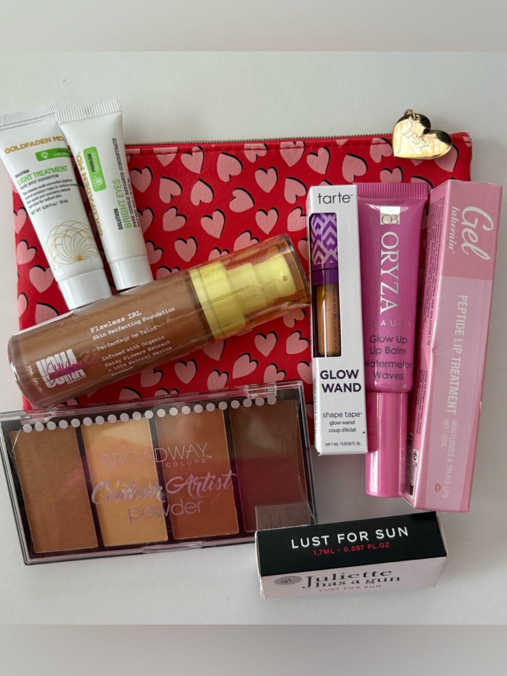 Tarte Glow Wand + Juliette Has A Gun + Makeup Bundle + IPSY Bag, 9 items